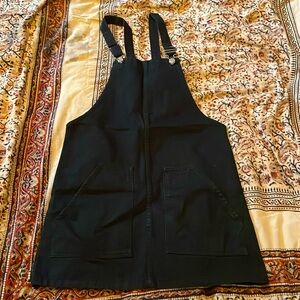 Black denim overall dress
